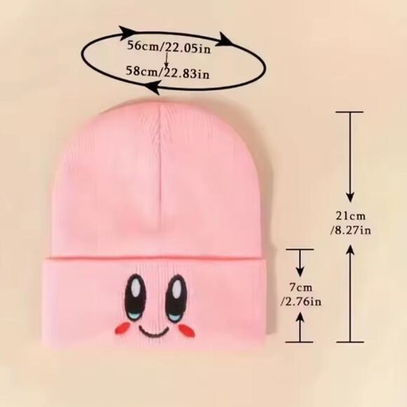 Kirby Beanie Hat Nintendo Retro Vintage Gamer Winter Birthday Christmas Gift - Picture 1 of 6